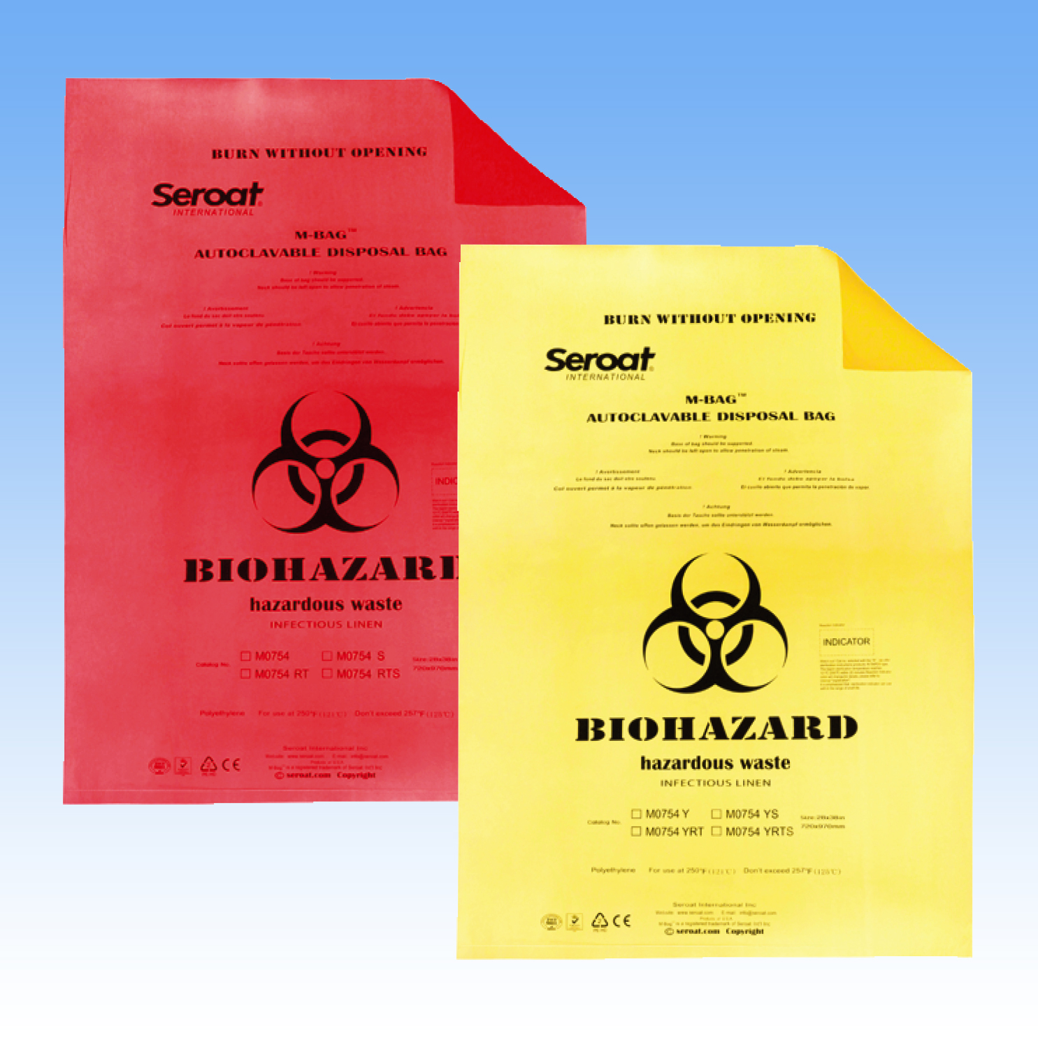 M-BAG™ M07 Series Autoclavable Disposal Bags With Printed Pattern